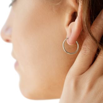 16MM Endless Hoop Earrings In Sterling Silver