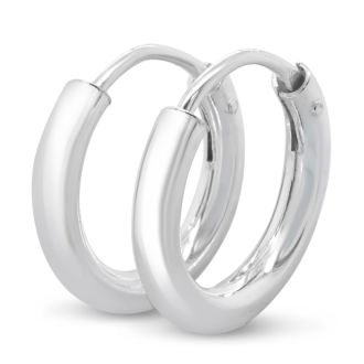 12x2.25MM Endless Hoop Earrings In Sterling Silver