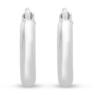 12x2.25MM Endless Hoop Earrings In Sterling Silver