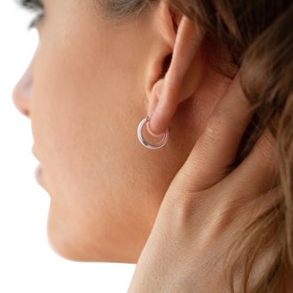 12x2.25MM Endless Hoop Earrings In Sterling Silver