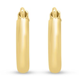 12x2.25MM Endless Hoop Earrings In 14 Karat Yellow Gold Over Sterling Silver