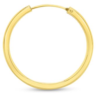 28x2.25MM Endless Hoop Earrings In 14 Karat Yellow Gold Over Sterling Silver