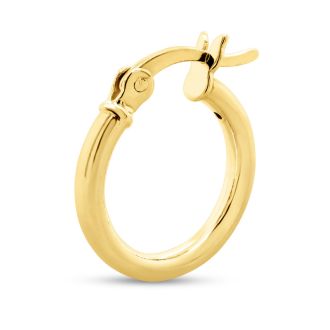 14MM Classic Hoop Earrings In 14 Karat Yellow Gold Over Sterling Silver