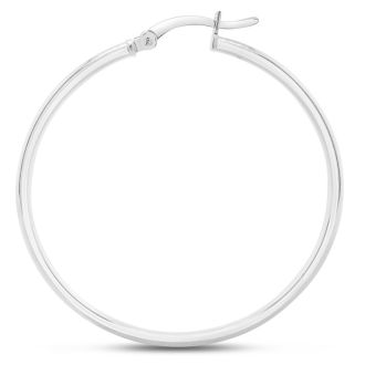 40MM Classic Hoop Earrings In Sterling Silver