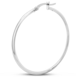 40MM Classic Hoop Earrings In Sterling Silver