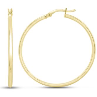 40MM Classic Hoop Earrings In 14 Karat Yellow Gold Over Sterling Silver