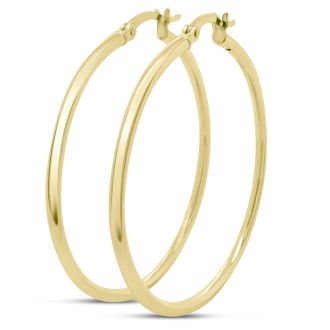 40MM Classic Hoop Earrings In 14 Karat Yellow Gold Over Sterling Silver