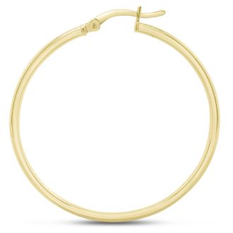40MM Classic Hoop Earrings In 14 Karat Yellow Gold Over Sterling Silver