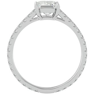2 Carat Emerald Cut Diamond Engagement Ring In 14 Karat White Gold