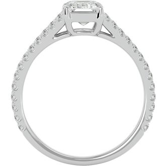2 Carat Emerald Cut Diamond Engagement Ring In 14 Karat White Gold