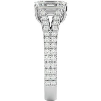 2 Carat Emerald Cut Diamond Engagement Ring In 14 Karat White Gold