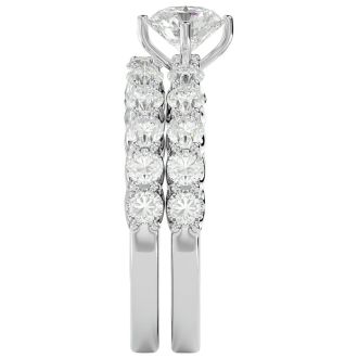 2 1/2 Carat Round Shape Diamond Bridal Set In 14 Karat White Gold