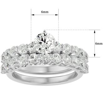 2 1/2 Carat Round Shape Diamond Bridal Set In 14 Karat White Gold