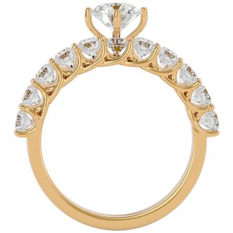 2 1/2 Carat Round Shape Diamond Bridal Set In 14 Karat Yellow Gold