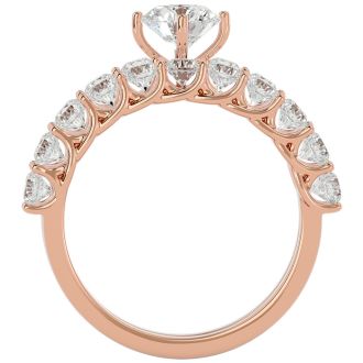 2 1/2 Carat Round Shape Diamond Bridal Set In 14 Karat Rose Gold