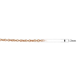 14 Karat Rose Gold 1.2mm Cable Chain, 20 Inches