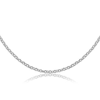 14 Karat White Gold 1.2mm Cable Chain, 18 Inches