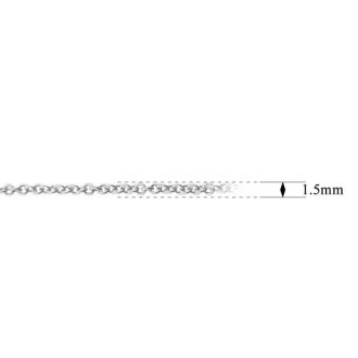 14 Karat White Gold 1.5mm Cable Chain, 18 Inches