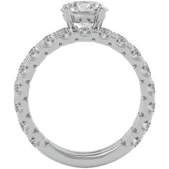 3 1/2 Carat Round Diamond Bridal Set In 14 Karat White Gold