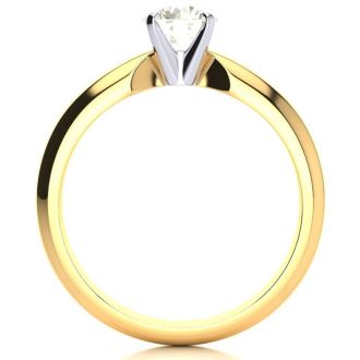 Round Engagement Rings, 1/2 Carat Round Diamond Engagement Ring Crafted In 14K Yellow Gold