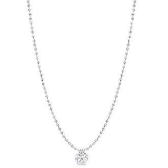 1/4 Carat Diamond Raindrops Necklace In 14 Karat White Gold, 16-18 Inches
