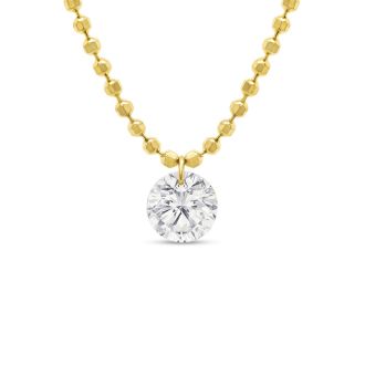 1/4 Carat Diamond Raindrops Necklace In 14 Karat Yellow Gold, 16-18 Inches