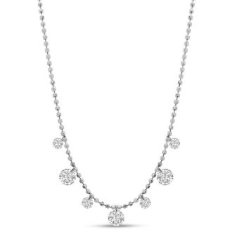 2/3 Carat Diamond Raindrops Necklace In 14 Karat White Gold, 16-18 Inches