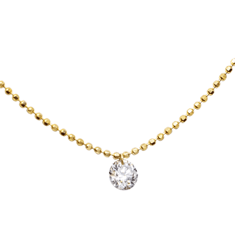 0.15 Carat Diamond Raindrops Necklace In 14 Karat Yellow Gold, 16-18 Inches