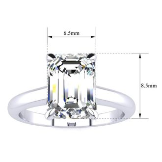 2 Carat GIA Certified Emerald Cut Diamond Solitaire Ring In Platinum