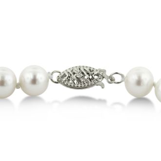 18 inch 6mm A Pearl Necklace With Sterling Silver Clasp
