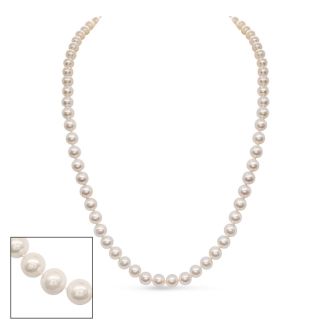 24 inch 7mm AA+ Pearl Necklace With 14K Yellow Gold Clasp
