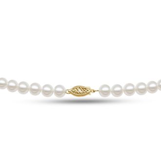 24 inch 7mm AA+ Pearl Necklace With 14K Yellow Gold Clasp
