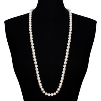 36 inch 10mm AA+ Pearl Necklace With 14K Yellow Gold Clasp
