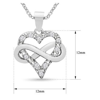 10 Diamond Natural Rose Cut Diamond Infinity Heart Necklace With Free Chain, 18 Inches. Brand New & Very Cute!