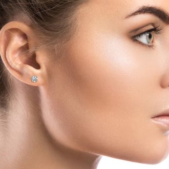 SINGLE 0.55 Carat Colorless Diamond Stud Earring In 14 Karat Yellow Gold. Very Rare Size, Amazing Price!