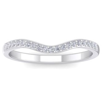 Moissanite Engagement Ring; 1/4 Carat Moissanite Matching Wedding Band Ring in 14 Karat White Gold