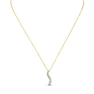 1/2ct Journey Diamond Pendant in 14k Yellow Gold