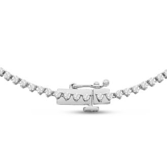 Graduated 5 Carat Diamond Tennis Necklace In 14 Karat White Gold, 16 Inches