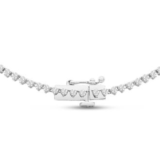 Graduated 6 1/2 Carat Diamond Tennis Necklace In 14 Karat White Gold, 22 Inches