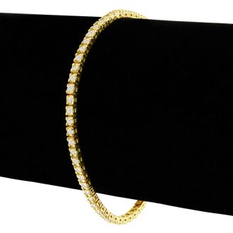 2.40 Carat Diamond Mens Tennis bracelet In 14 Karat Yellow Gold, 8 1/2 Inches