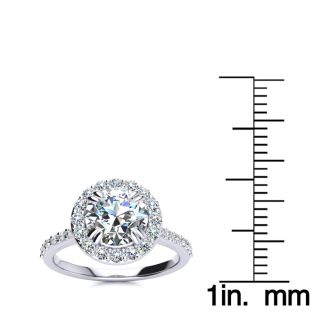 2 Carat Halo Diamond Engagement Ring in Platinum