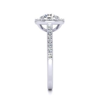 1 1/4 Carat Halo Diamond Engagement Ring in Platinum