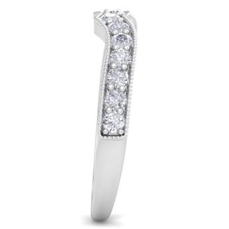1/2 Carat Diamond Wedding Band Ring in 14 Karat White Gold