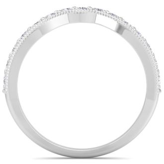 1/2 Carat Diamond Wedding Band Ring in 14 Karat White Gold