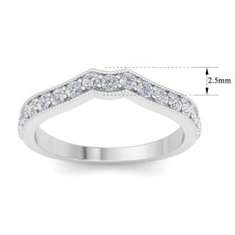 1/2 Carat Diamond Wedding Band Ring in 14 Karat White Gold