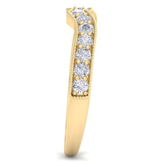 1/2 Carat Diamond Wedding Band Ring in 14 Karat Yellow Gold