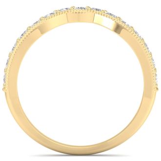 1/2 Carat Diamond Wedding Band Ring in 14 Karat Yellow Gold