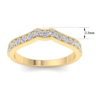 1/2 Carat Diamond Wedding Band Ring in 14 Karat Yellow Gold