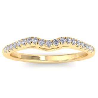 1/5 Carat Diamond Wedding Band In 14 Karat Yellow Gold