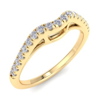 1/5 Carat Diamond Wedding Band In 14 Karat Yellow Gold